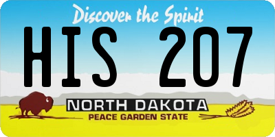 ND license plate HIS207