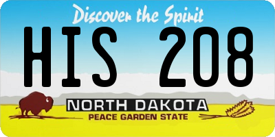 ND license plate HIS208