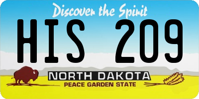 ND license plate HIS209