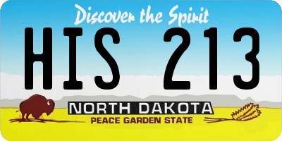 ND license plate HIS213