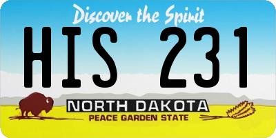 ND license plate HIS231