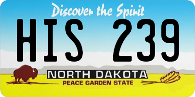 ND license plate HIS239