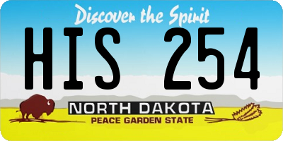 ND license plate HIS254