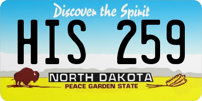 ND license plate HIS259