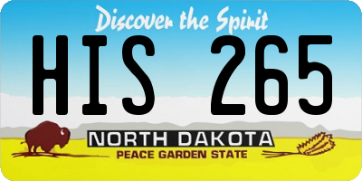 ND license plate HIS265