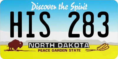 ND license plate HIS283