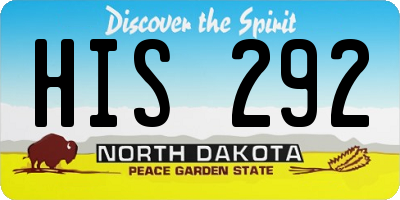 ND license plate HIS292