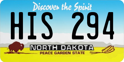 ND license plate HIS294