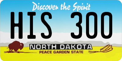 ND license plate HIS300