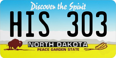 ND license plate HIS303