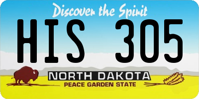 ND license plate HIS305