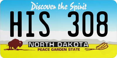 ND license plate HIS308