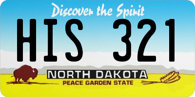 ND license plate HIS321