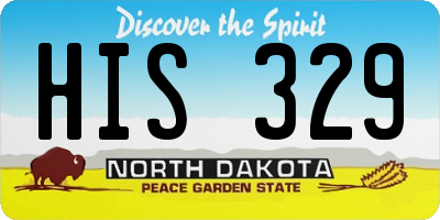 ND license plate HIS329