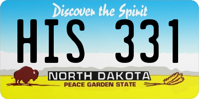 ND license plate HIS331