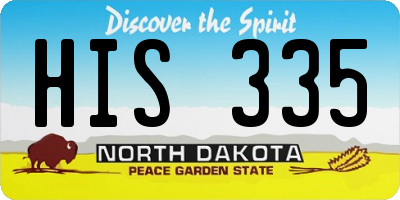 ND license plate HIS335