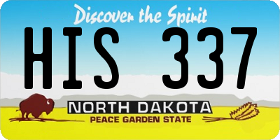 ND license plate HIS337