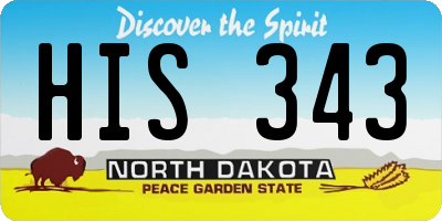 ND license plate HIS343