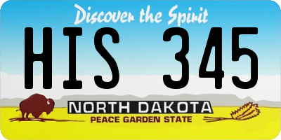ND license plate HIS345