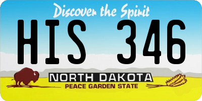 ND license plate HIS346