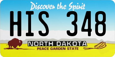 ND license plate HIS348