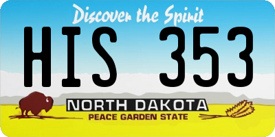ND license plate HIS353