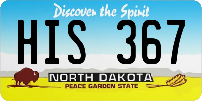 ND license plate HIS367