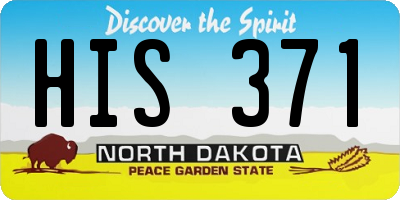 ND license plate HIS371