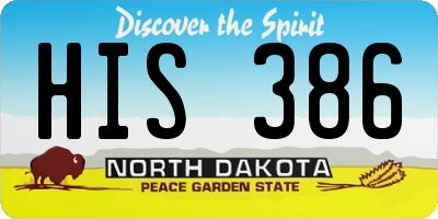 ND license plate HIS386