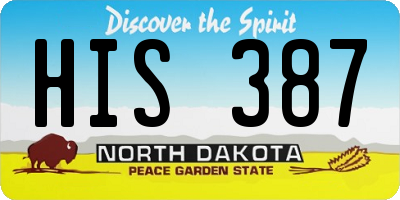 ND license plate HIS387