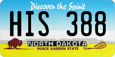 ND license plate HIS388