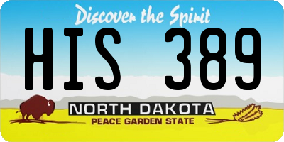 ND license plate HIS389