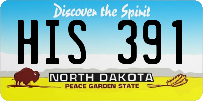 ND license plate HIS391