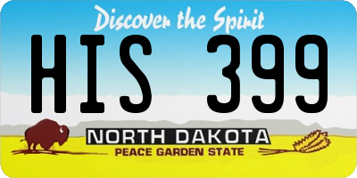 ND license plate HIS399