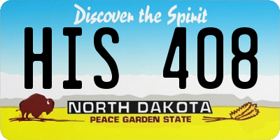 ND license plate HIS408