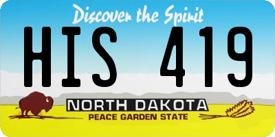 ND license plate HIS419