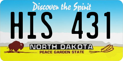 ND license plate HIS431