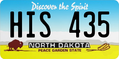 ND license plate HIS435