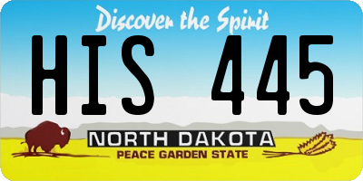 ND license plate HIS445