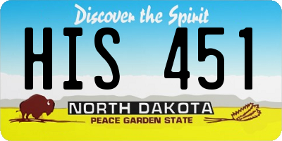 ND license plate HIS451