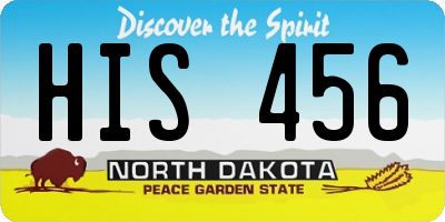 ND license plate HIS456