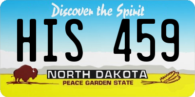 ND license plate HIS459