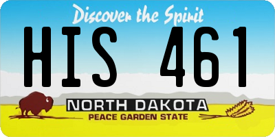 ND license plate HIS461