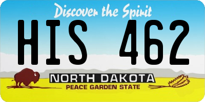 ND license plate HIS462