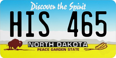 ND license plate HIS465