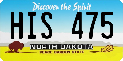 ND license plate HIS475