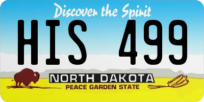 ND license plate HIS499