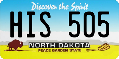 ND license plate HIS505