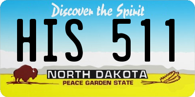 ND license plate HIS511