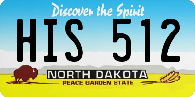 ND license plate HIS512